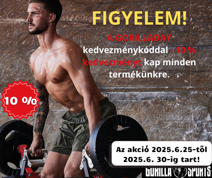 A GORILLADAY kedvezménykóddal - 10 % kedvezményt kap minden termékünkre.