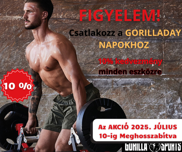 A GORILLADAY kedvezménykóddal - 10 % kedvezményt kap minden termékünkre.