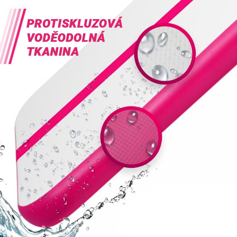 PHYSIONICS Felfújható tornaszőnyeg Airtrack rózsaszín 700 cm