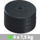 Műanyag tárcsák készlete 30 kg 4x7,5 kg átmérő 30 mm