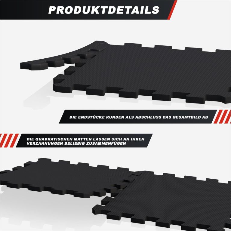 Gorilla Sports Védőszőnyeg szett fekete 18 db