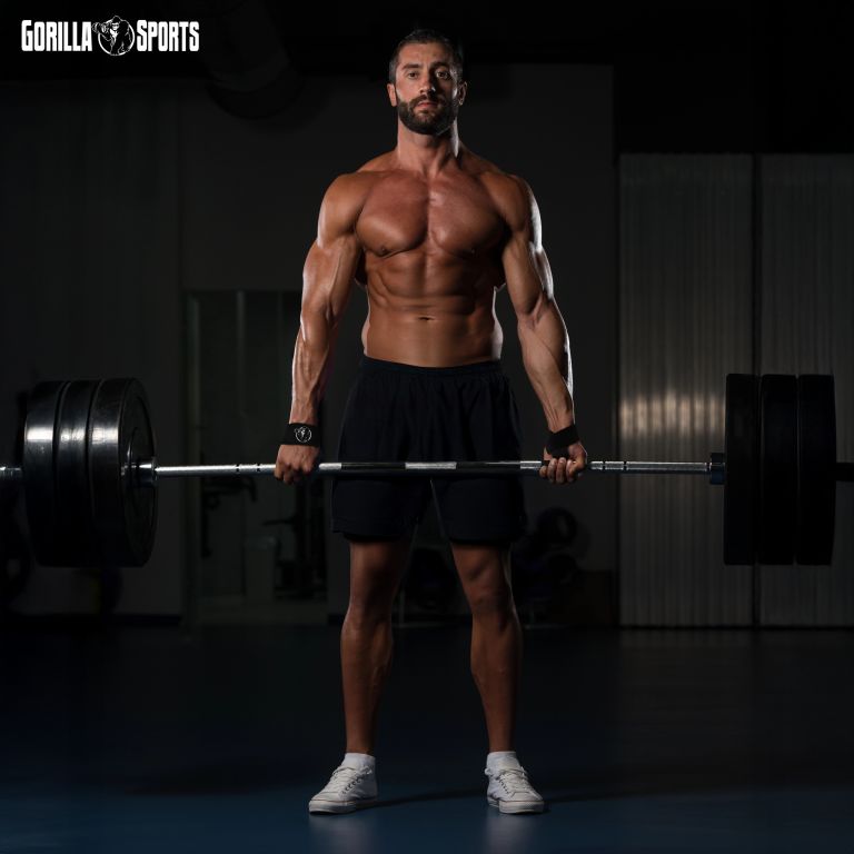 Gorilla Sports Csúszásgátló és párnázott húzódzkodók fekete