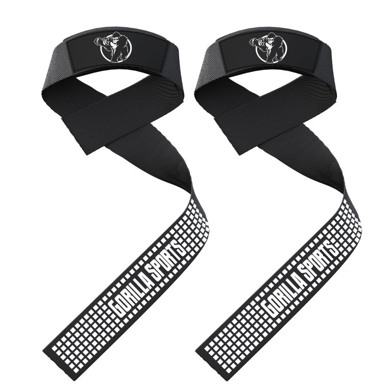 Gorilla Sports Csúszásgátló és párnázott húzódzkodók fekete