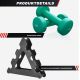 Fitnesz súlyzókészlet 12 kg neoprénnel és állvánnyal