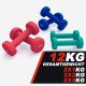 Fitnesz súlyzókészlet 12 kg neoprénnel és állvánnyal
