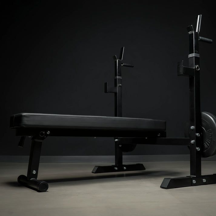 Gorilla Sports Súlyemelő pad + 100 kg-os szett fekete