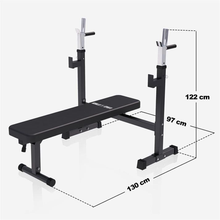 Gorilla Sports Súlyemelő pad + 100 kg-os szett fekete