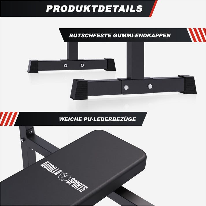 Gorilla Sports Súlyemelő pad + 100 kg-os szett fekete