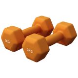 Neoprén kézisúlyzó szett 2 × 3 kg narancssárga