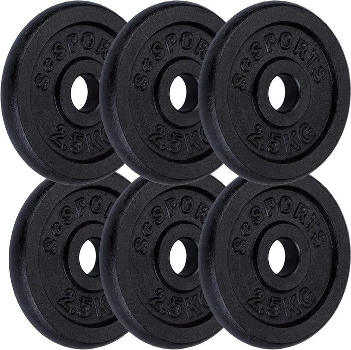 Súlytárcsa szett 6 × 2,5 kg öntöttvas 30 mm