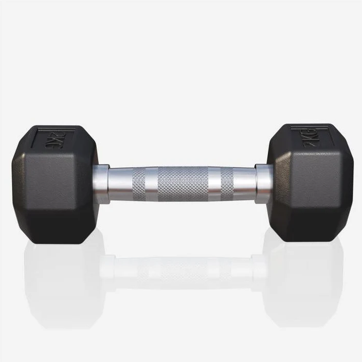 Gorilla Sports Hatszögletű gumírozott súlyzó 2 kg