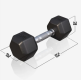 Gorilla Sports Hatszögletű gumírozott súlyzó 4 kg