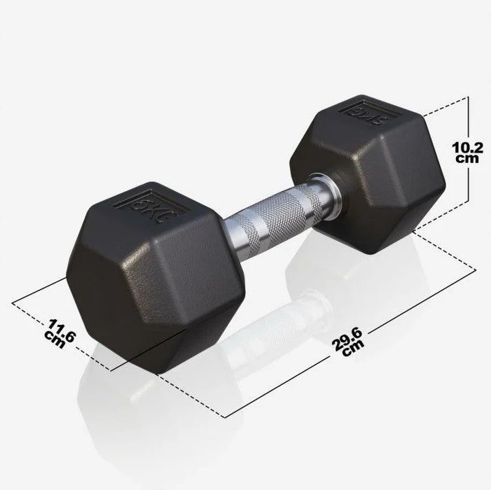 Gorilla Sports Hatszögletű gumírozott súlyzó 6 kg