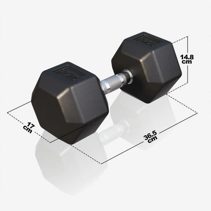 Gorilla Sports Hatszögletű gumírozott súlyzó 20 kg