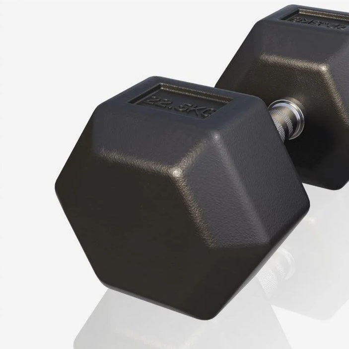 Gorilla Sports Hatszögletű gumírozott súlyzó 22,5 kg