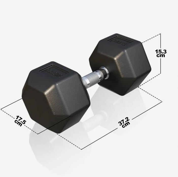 Gorilla Sports Hatszögletű gumírozott súlyzó 22,5 kg