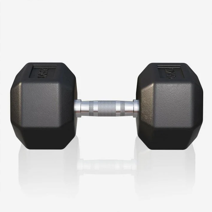 Gorilla Sports Hatszögletű gumírozott súlyzó 25 kg