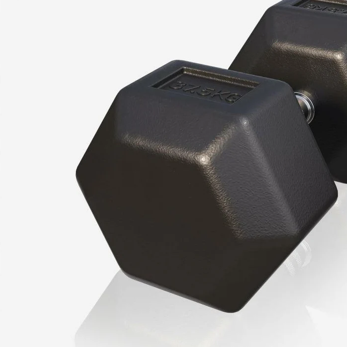 Gorilla Sports  Hatszögletű gumírozott súlyzó 37,5 kg