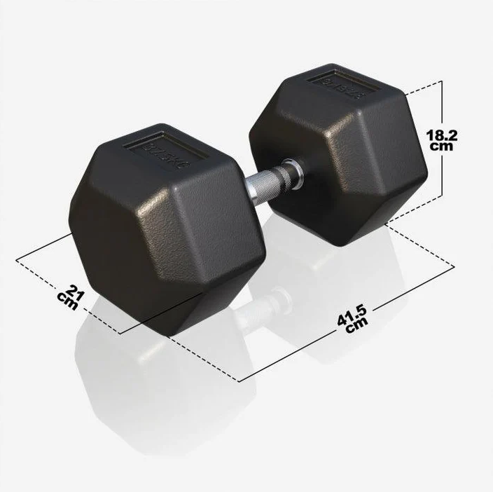Gorilla Sports  Hatszögletű gumírozott súlyzó 37,5 kg