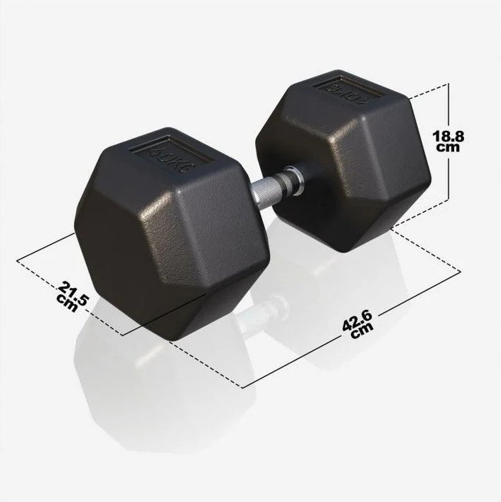 Gorilla Sports Hatszögletű gumírozott súlyzó 40 kg