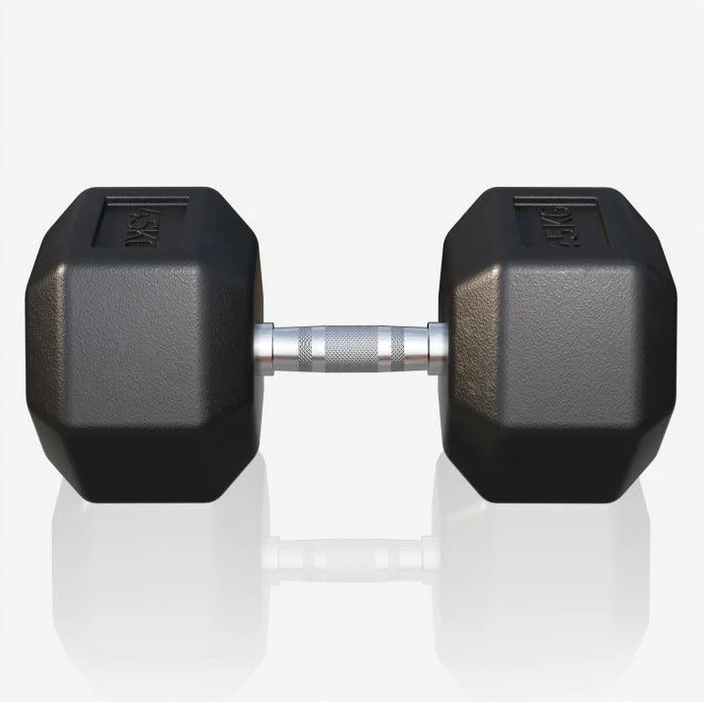 Gorilla Sports Hatszögletű gumírozott súlyzó 45  kg