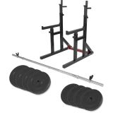 Gorilla Sports  Multifunkcionális állvány 30 kg-os súlyzóval