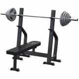 Súlyzós pad olimpiai rúddal és tárcsákkal 130 kg