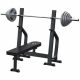 Súlyzós pad olimpiai rúddal és tárcsákkal 130 kg
