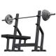 Súlyzós pad olimpiai rúddal és tárcsákkal 130 kg